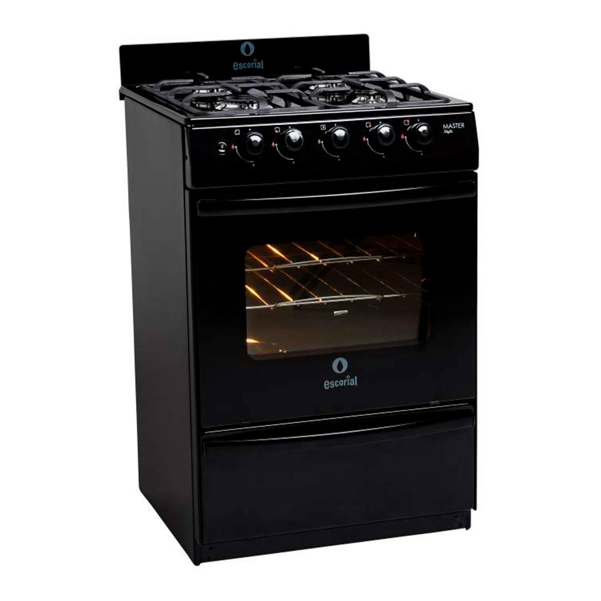 Cocina Multigas 56Cm Escorial Master Style Negra